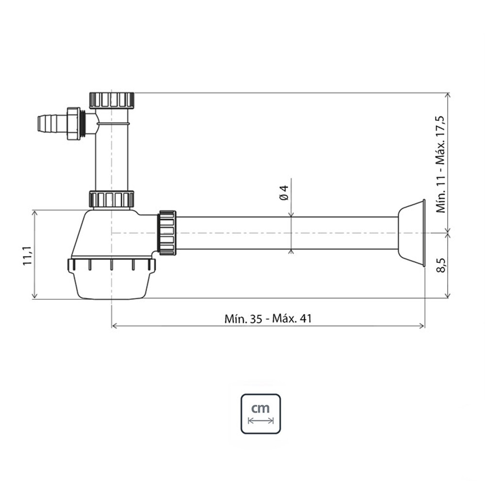 SIFÓN DE PVC PARA PILETA SIMPLE Sifón De Pvc Para Pileta Simple