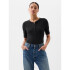 V-SS RIB HENLEY TRUE BLACK