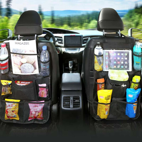 Organizador Multi Bolsillos Para El Asiento Del Auto Negro