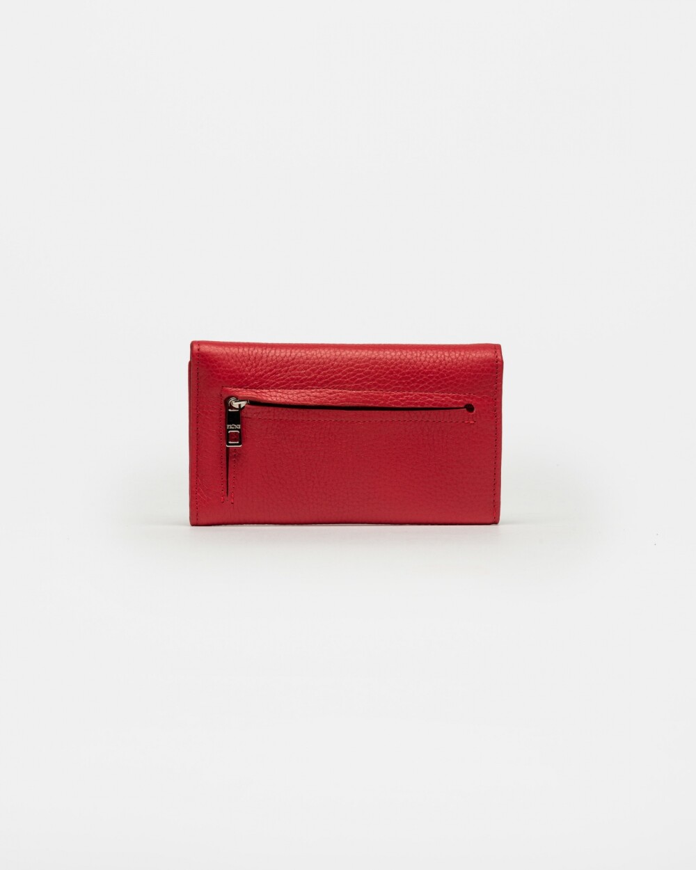 Billetera Katy En Cuero Graneado Rojo