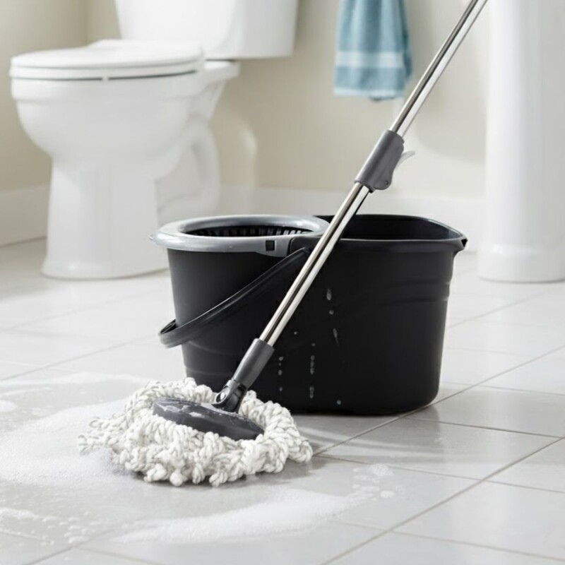 Mopa con balde giratorio NEGRO