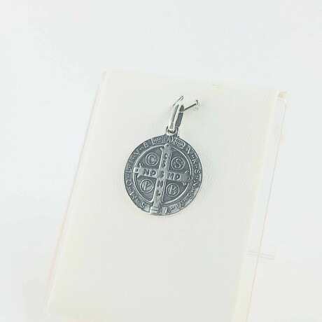 Medalla religiosa de plata 925, San Benito Medalla religiosa de plata 925, San Benito