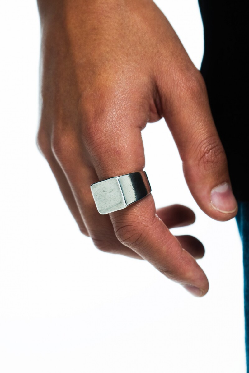 Twojeys Squared Ring Plata Plata