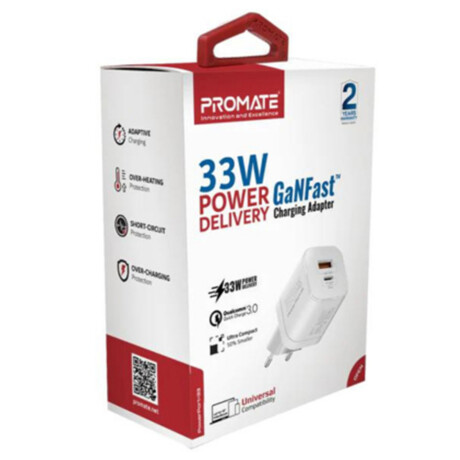 Cargador Promate 33w Usb A/c Quick Charge Cargador Promate 33w Usb A/c Quick Charge