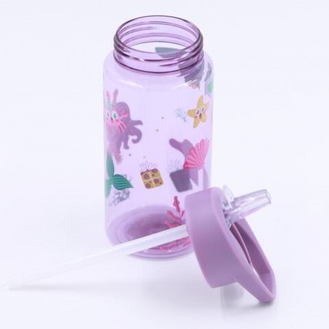 BOTELLA CON SORBITO PARA NIÑOS (SIRENA/500 ML/MORADO) BOTELLA CON SORBITO PARA NIÑOS (SIRENA/500 ML/MORADO)