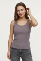 Musculosa en rib tirante finos GRIS OSCURO
