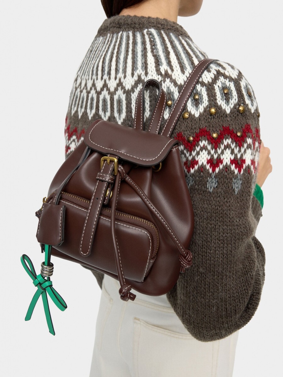 Mini Mochila Com Colgante burdeos