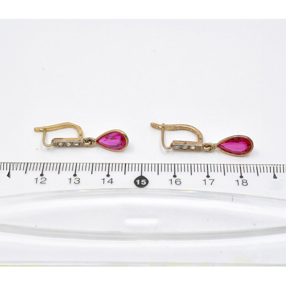 Caravanas Antiguas Con Diamantes Y Rubies Sinteticos. Caravanas Antiguas Con Diamantes Y Rubies Sinteticos.
