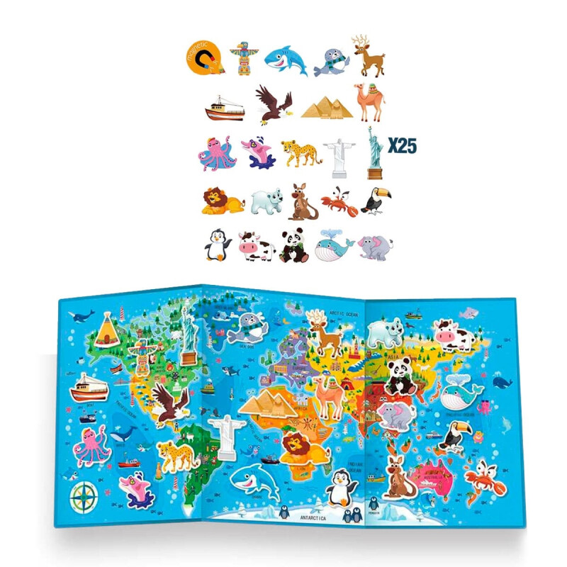 Puzzle Mapamundi Magnético 25pcs Puzzle Mapamundi Magnético 25pcs