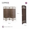 Biombo separador de rattan 1.8 mts Marrón