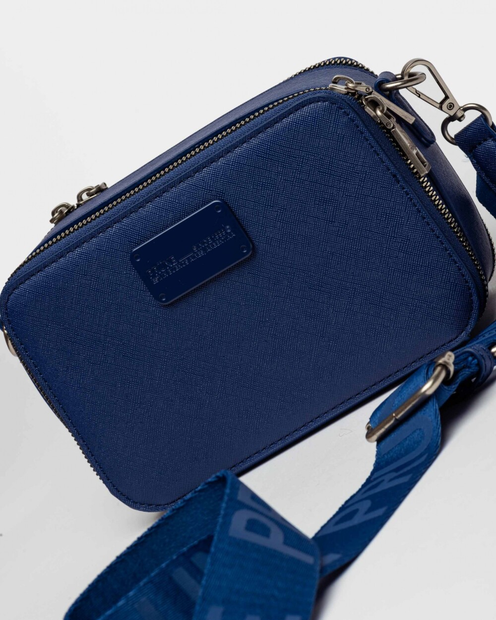 Bandolera New Penny en Efecto Cuero Zaffiano Azul