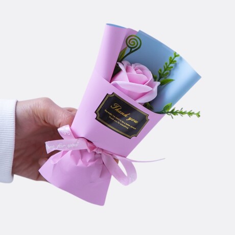 Detalle Flor De Regalo - Jabón En Mini Ramo Rosa 2