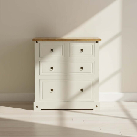 CÓMODA CAJONERA 4 CAJONES MADERA NATURAL-BEIGE SMILE