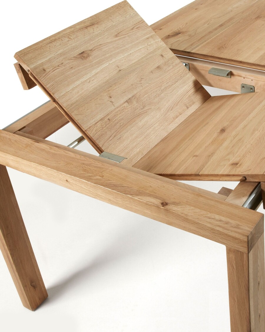 Mesa extensible Briva 200 (280) x 100 cm madera maciza de roble y pino acabado natural