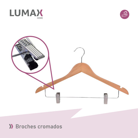 Percha de madera con pinzas resistente Percha de madera con pinzas resistente
