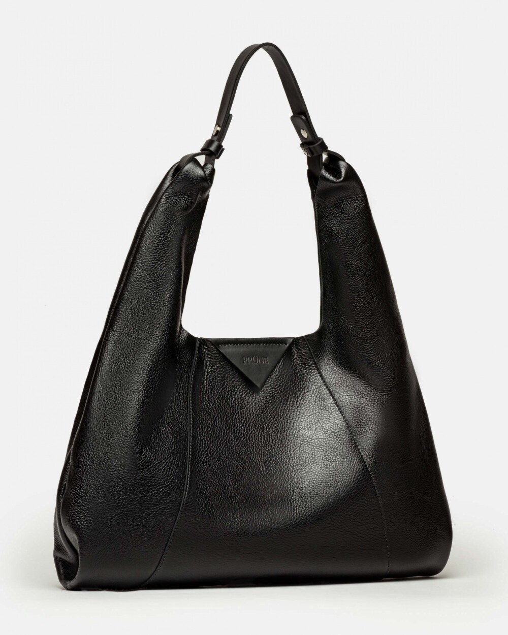 Cartera al hombro The Shopping en cuero liso satinado Negro