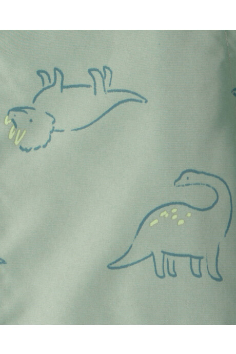 Campera impermeable, verde, diseño dinos Campera impermeable, verde, diseño dinos