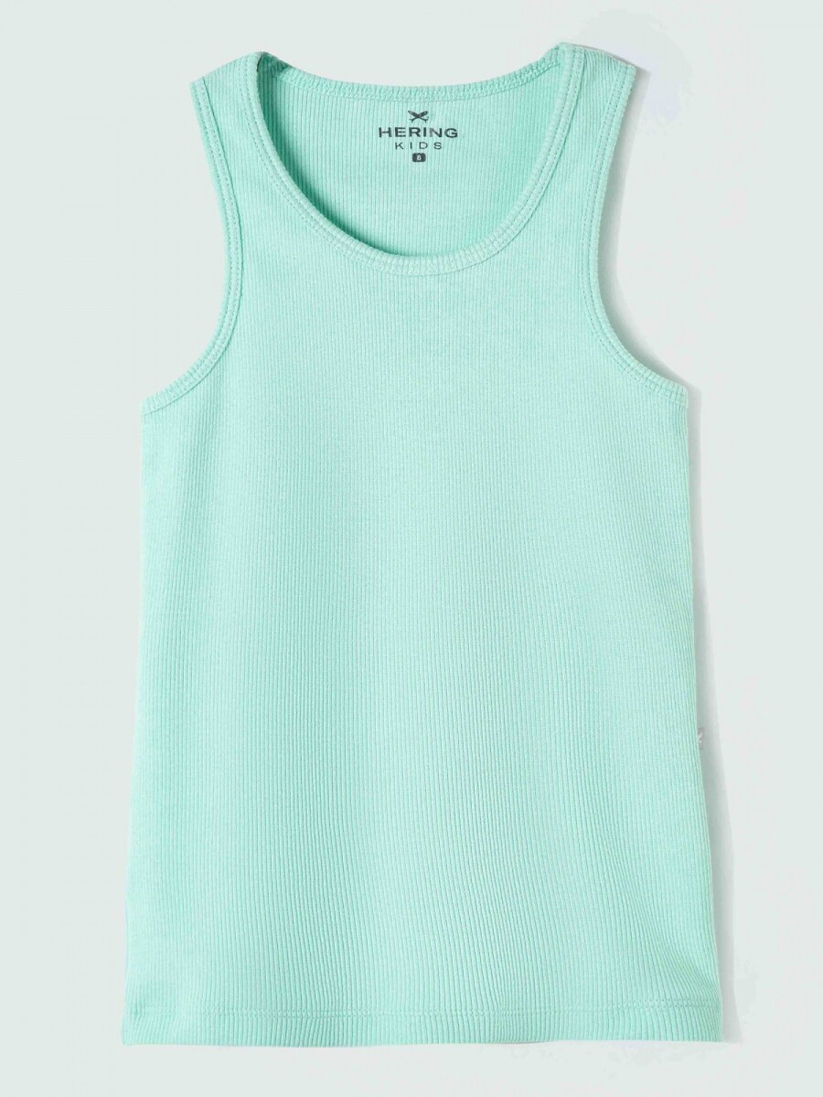 MUSCULOSA BÁSICA INFANTIL ACANALADA - CELESTE 