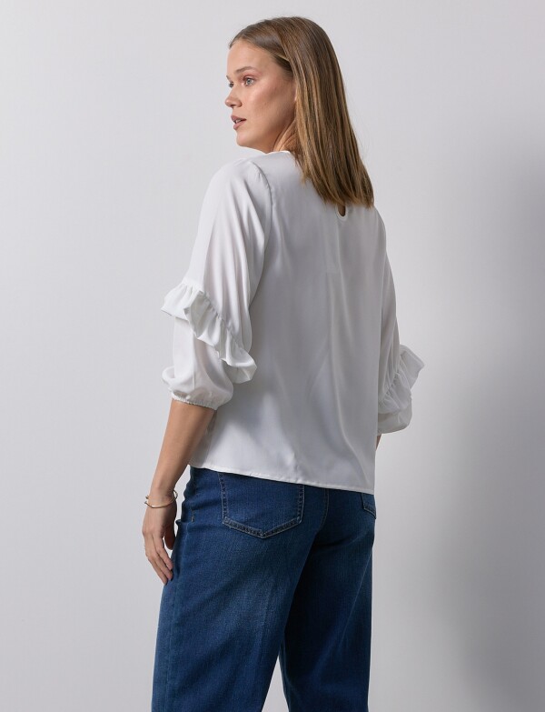 Blusa Manga Volados CRUDO