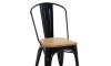 Silla Tolix Pack 4 unidades Metálica Asiento En Madera Negro