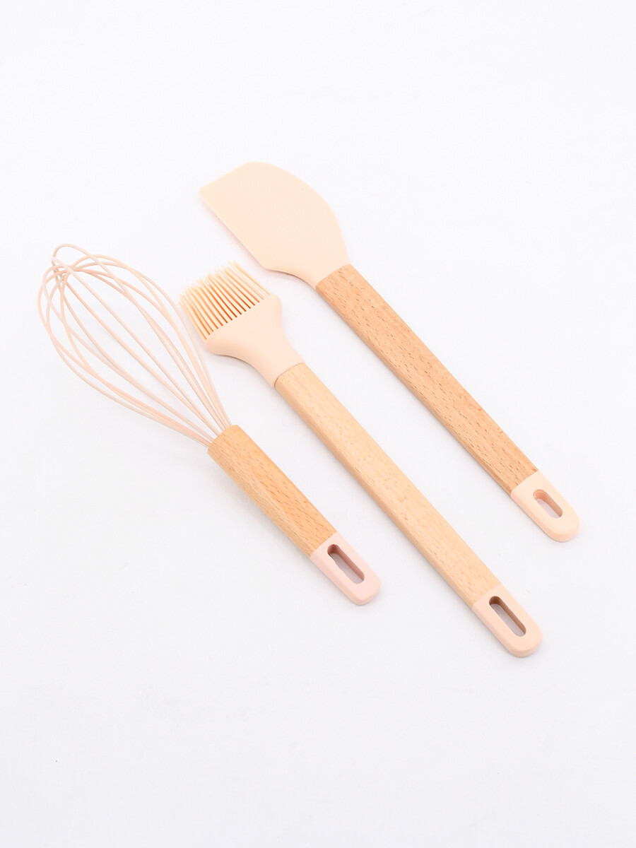 BATIDOR PINCEL Y ESPATULA SET X3 - BEIGE 