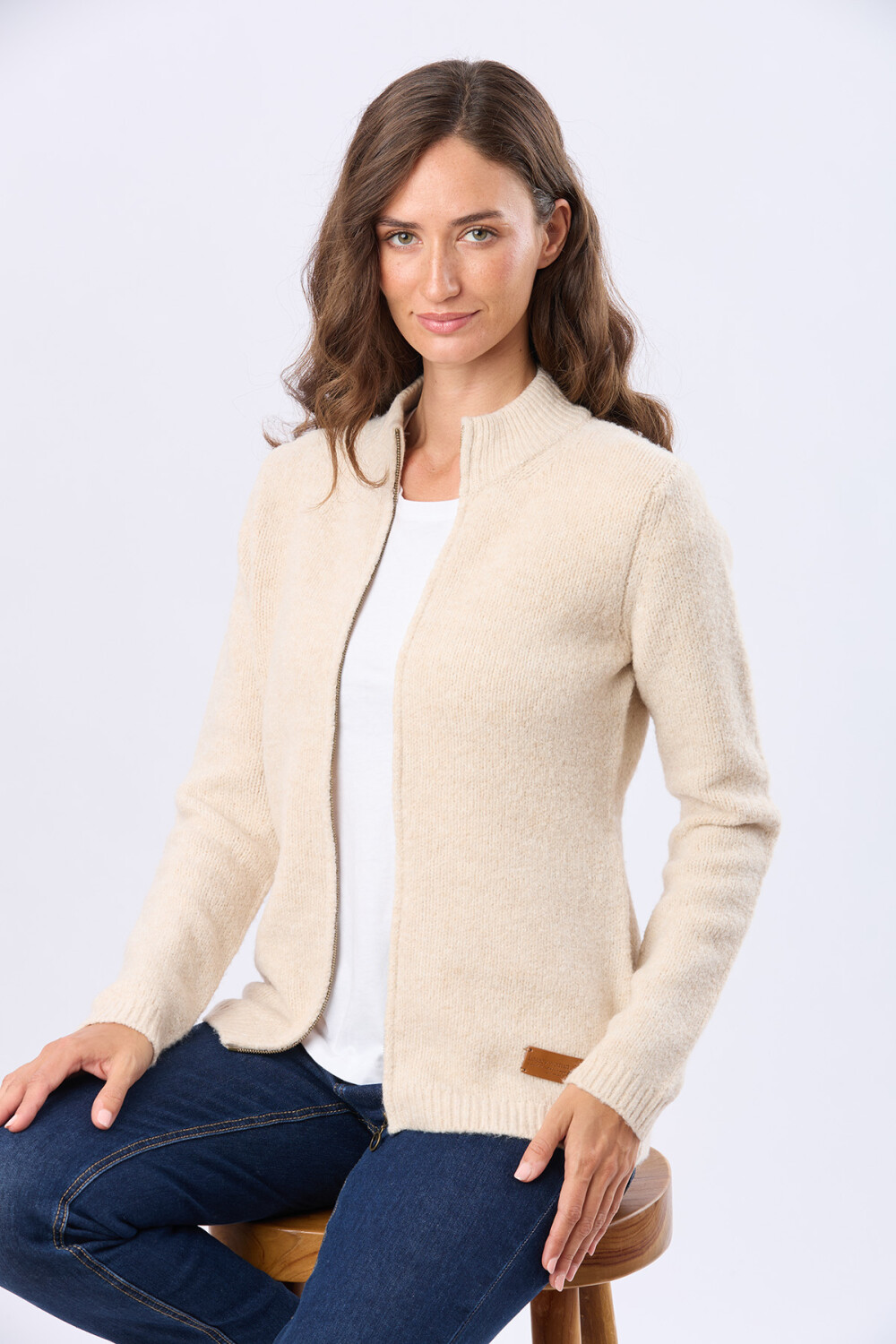 CAMPERA TEJIDA DE ABRIGO Natural