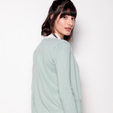 CARDIGAN BASIC POCKET Verde Claro