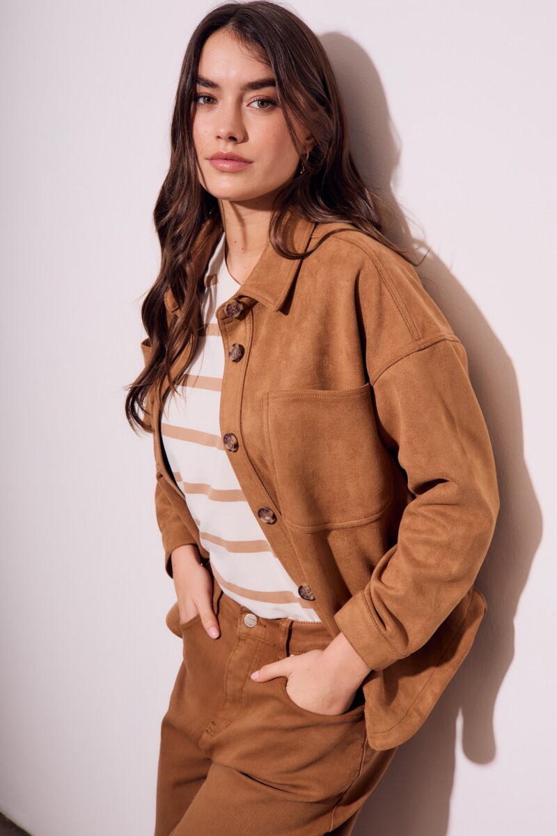 Sobrecamisa Gamuza Cuero Vegano Whisky