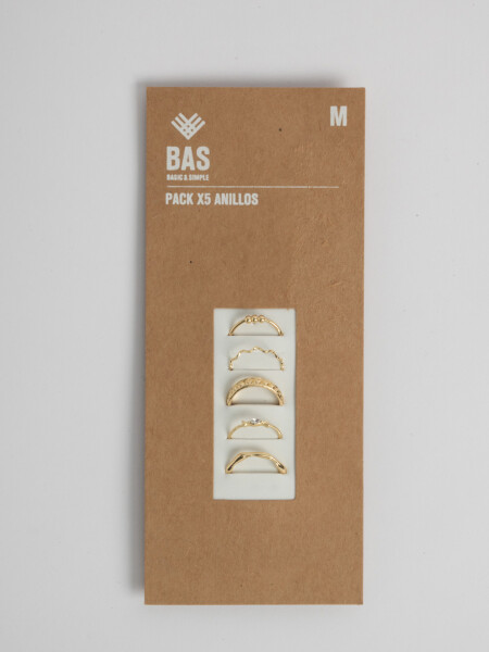 Pack x 5 anillos Dorado