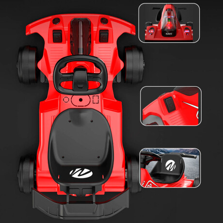 Auto A Batería Go Kart Karting Con Luces y Sonidos Rojo