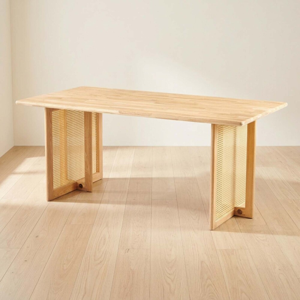 MESA DE COMEDOR RATTAN-Y-MADERA NATURAL-BEIGE BRISA