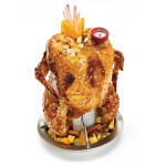 Soporte para pollo o pavo con termómetro Soporte para pollo o pavo con termómetro