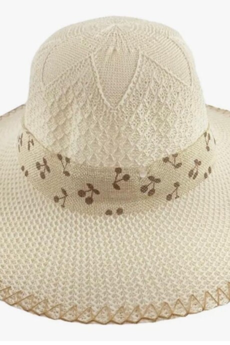 Sombrero Flores Beige
