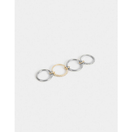 Anillo De Metal Con Strass Dorado