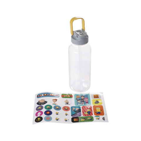 Botella Plática Fun Minions 600 ml con Adhesivos U