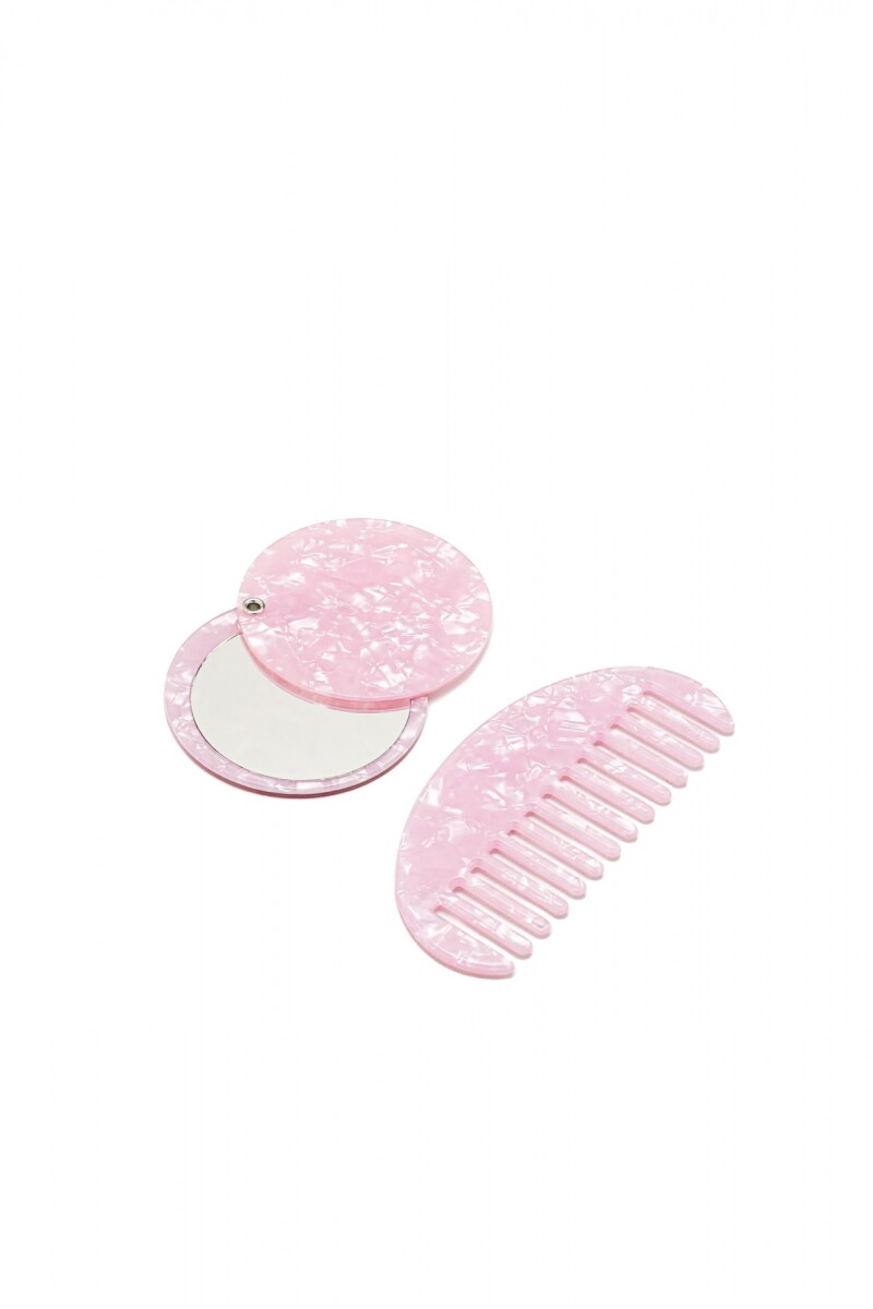 Set Peine + Espejo - Rosado 