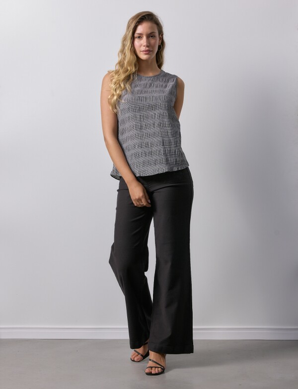 Blusa Plisada NEGRO/BLANCO