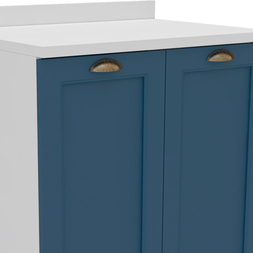 KIT DE COCINA MODELO LAVANDA 5 MÓDULOS CON PUERTA DE VIDRIO BLANCO/AZUL ROYAL Kit De Cocina Modelo Lavanda 5 Módulos Con Puerta De Vidrio Blanco/azul Royal