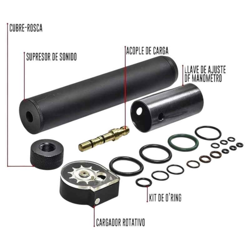 Combo Rifle Pcp M25 calibre 5,5mm + Mira + Inflador Combo Rifle Pcp M25 calibre 5,5mm + Mira + Inflador