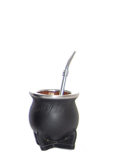 Mate Cerámica con Bombilla Negro
