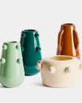 Jarrón Odra de cerámica crudo acabado brillante 17 cm Jarrón Odra de cerámica crudo acabado brillante 17 cm