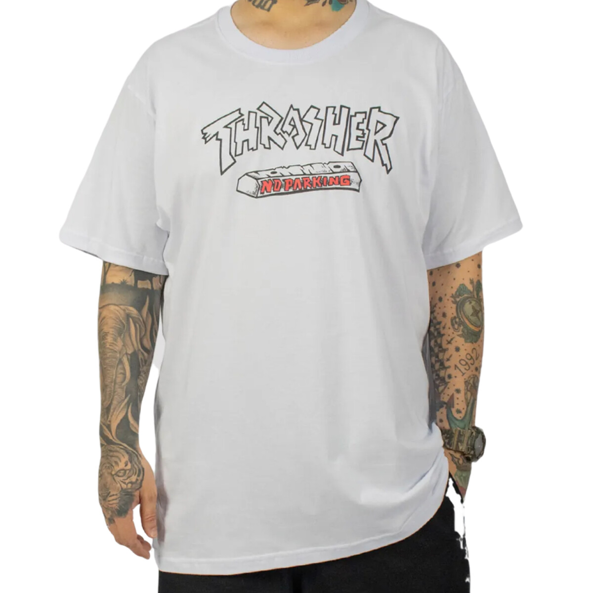 Remera Thrasher No Parking - Blanco 
