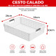 Cesto Organizador calado con asas 35 x 26 x 8.5 cm BLANCO