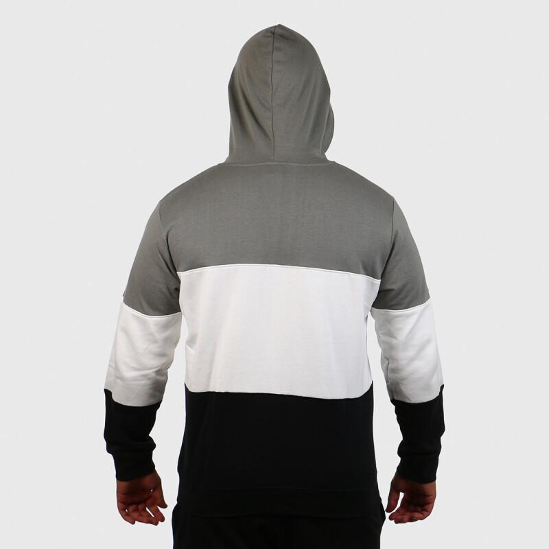 Austral Men Cotton Jacket With Hood- Grey/black Gris-negro