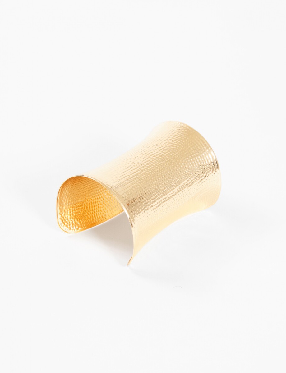 Pulsera ancha rígida texturizada - dorado 