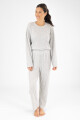 Pantalon rib grueso gris Gris