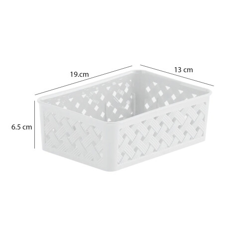 Pack X3 Cestos Organizadores Bandejas Símil Rattan Plástico Blanco