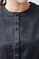 Chaqueta eco cuero calada negro