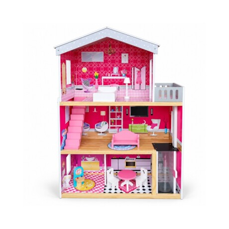 CASA DE MUÑECAS ROJA DE 6 PIEZAS CASA DE MUÑECAS ROJA DE 6 PIEZAS