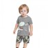 Conj. para bebes (camiseta y shorts) GRIS